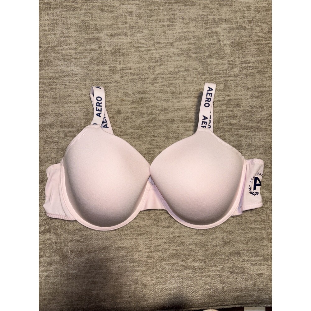 40 D Aeropostale Pink Bra Padded Underwire Cotton Perfect!